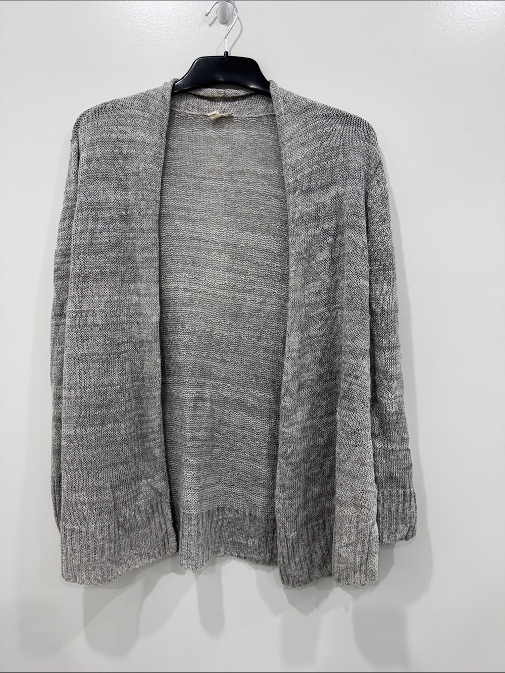 Eileen Fisher Organic Linen Cardigan Gray Open Front Sweater